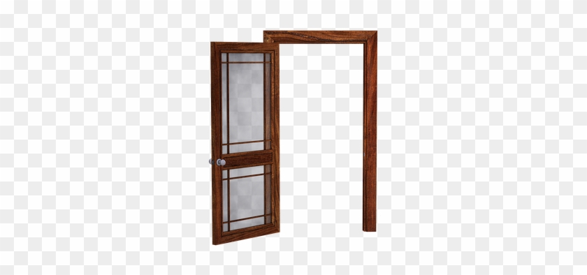 Door Open Door Wooden Door Glass Panes Tra - Porta Aberta Em Png #920254