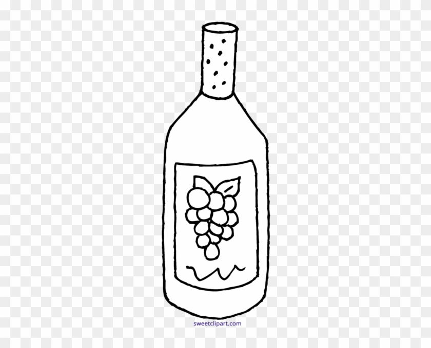 Wine Clipart Coloring Page - Wine Bottle Coloring Page #920340
