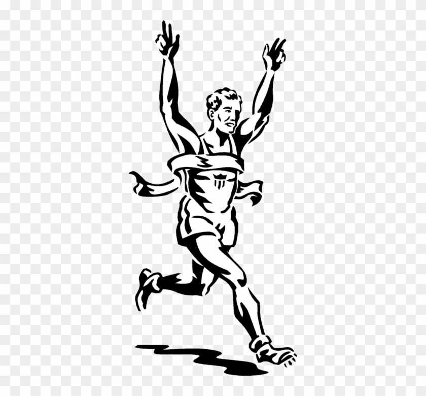 Vector Illustration Of Track And Field Athletic Sport - Winning A Race #920369