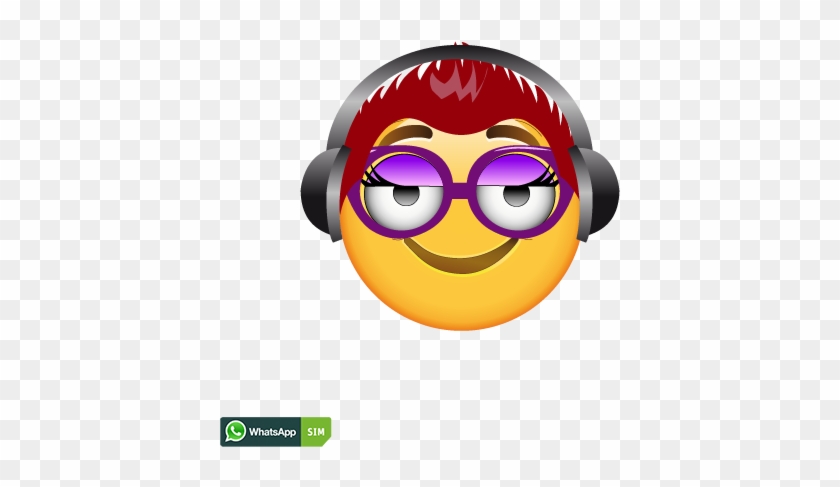 Happy Smiley Mit Wangen Und Kopfhörer - Transparent Png Emoji Gym #920408