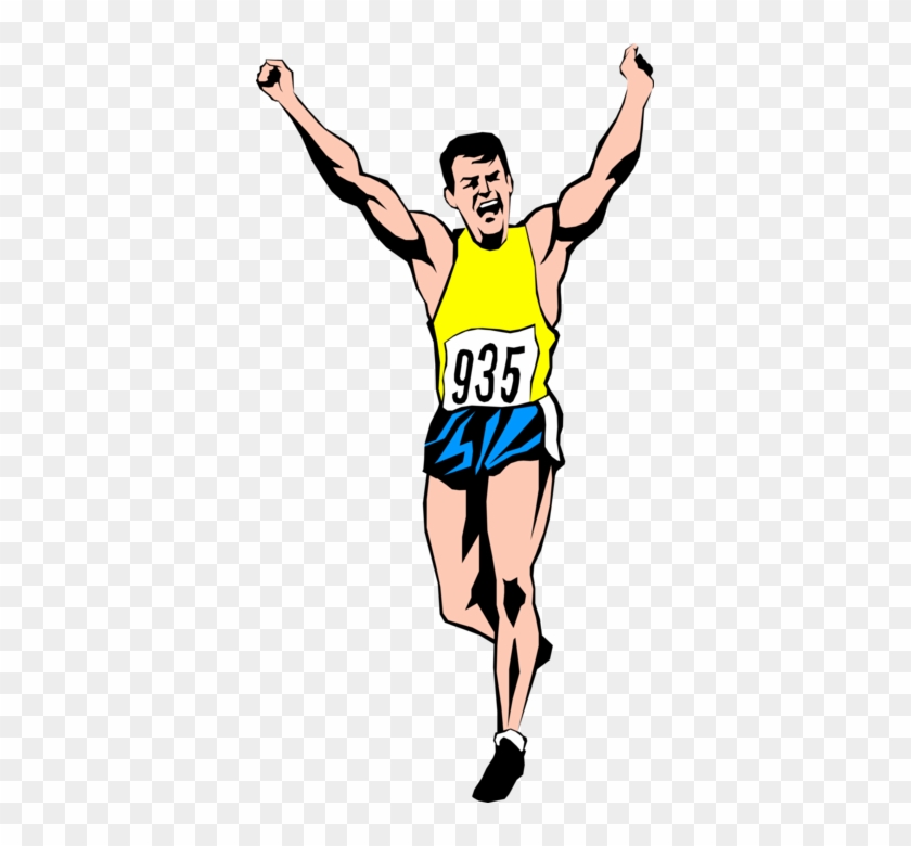 Runner Finishing Race Royalty Free Vector Clip Art - Runner Finishing Png #920406