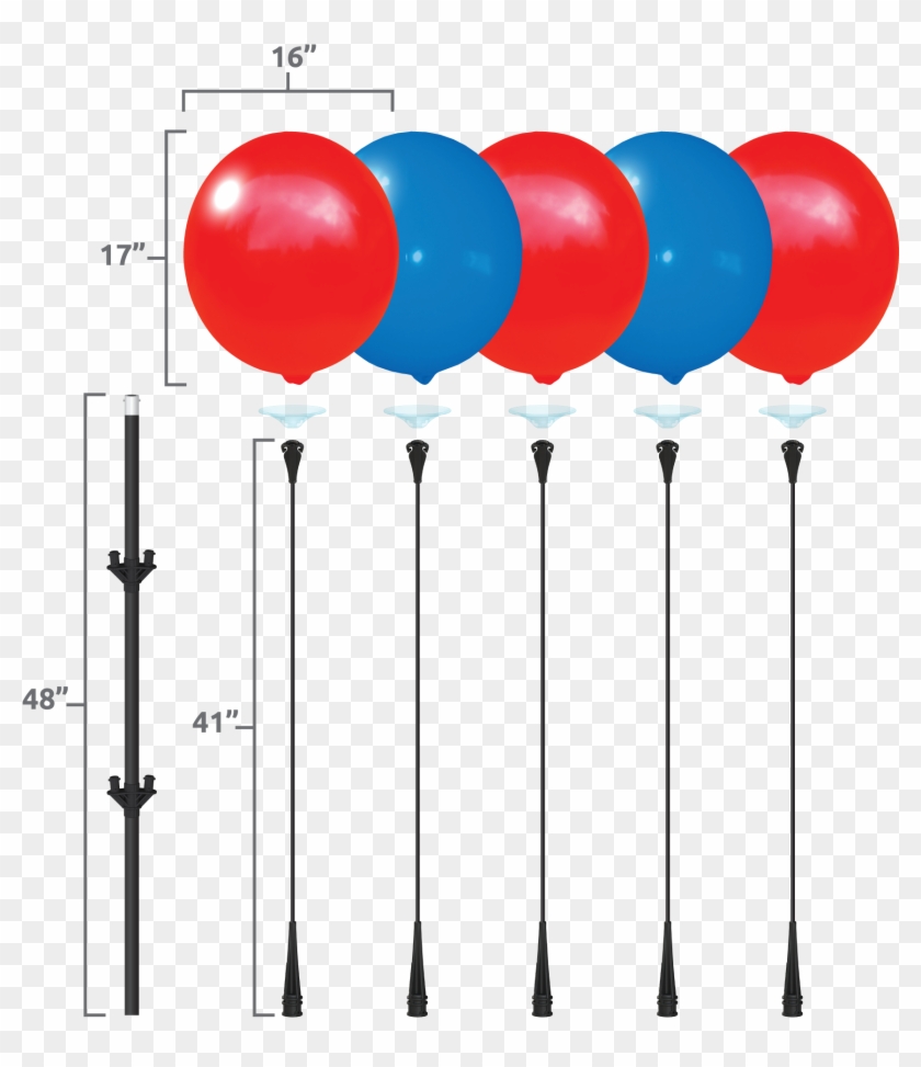 Weatherproof Reusable Seamed Balloon Cluster Pole Kit - Bobber #920529
