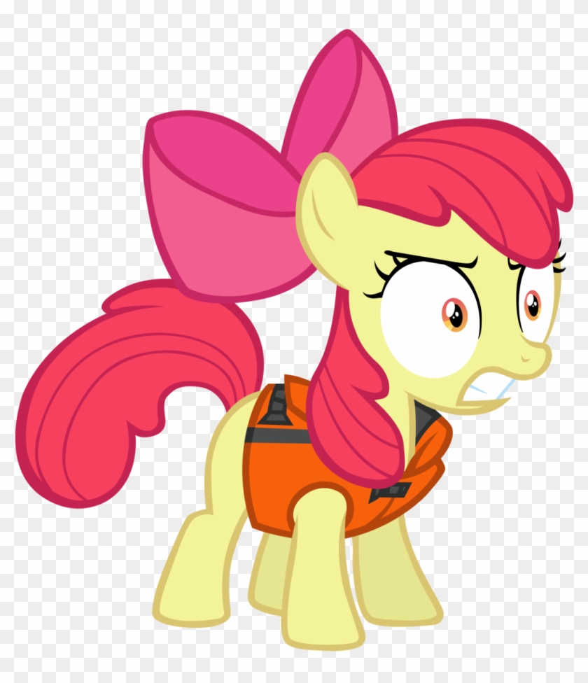 Angry Apple Bloom In A Life Vest By Cloudyglow - My Little Pony Apple Bloom #920618