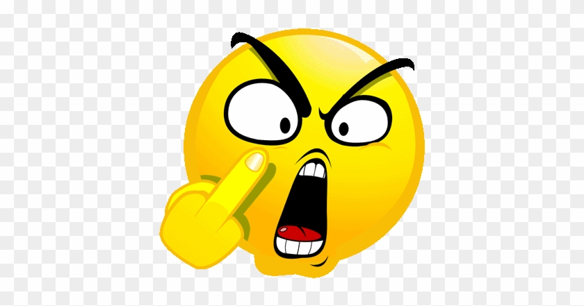 Pin Clipart Smiley Face Thumbs Up - Cushion Cover 40x40 Evil / Angry Face With Stinkfinger #920943
