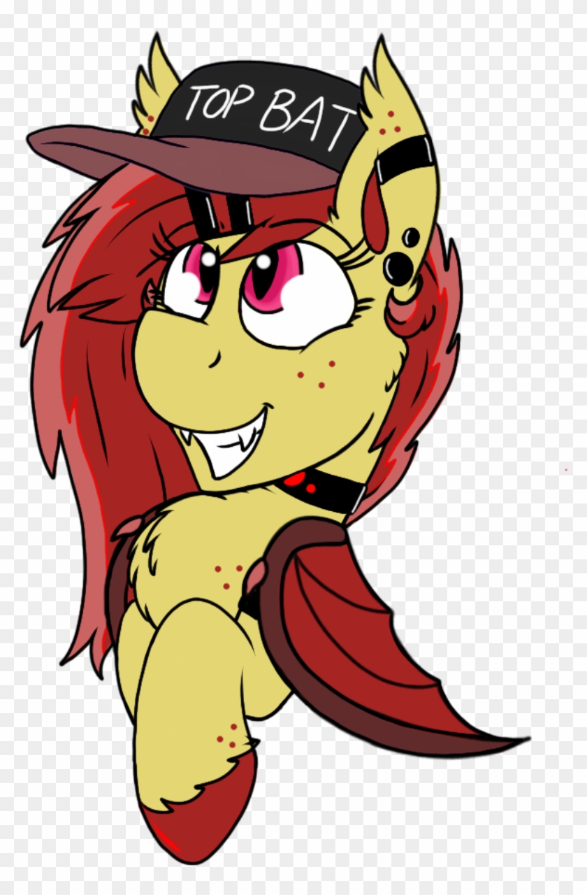 Emz2015, Bat Pony, Cap, Chest Fluff, Choker, Ear Piercing, - Cartoon #920981