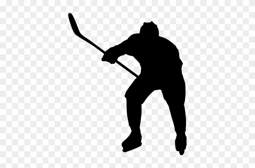 Hockey Player Shoot Silhouette - Boneco Com Stique De Hóquei #921039