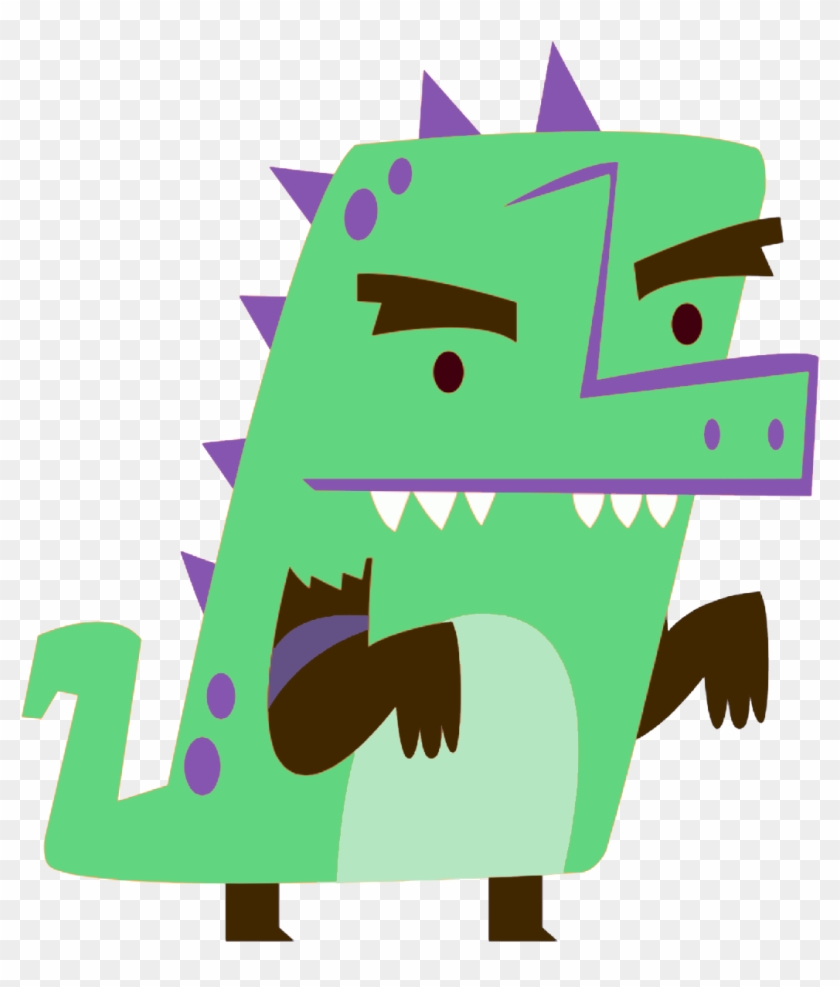 Dino Green Purple 112 Kb - Hopscotch Charactee Transparent Background #921167