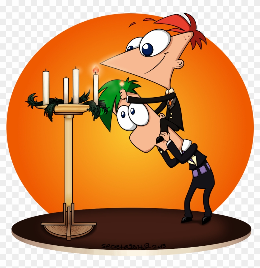 Advent Candle The First- Phineas And Ferb By Secretagentg - Cartoon #921273