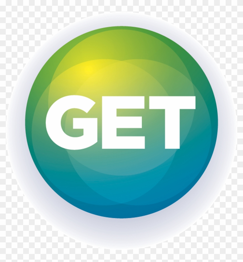 G E T Text Logo Surrounded By A Blue And Green Circle - Logo Get #921550
