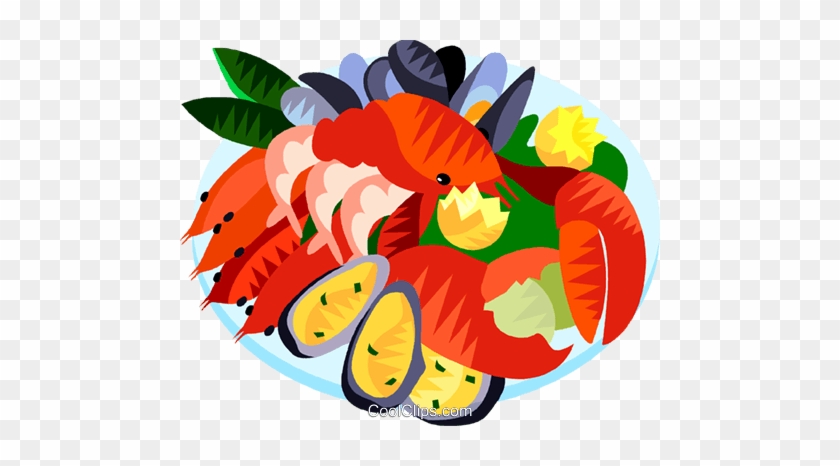 Eu European Cuisine Sea Food Platter Royalty Free Vector - Clip Art Seafood #921554