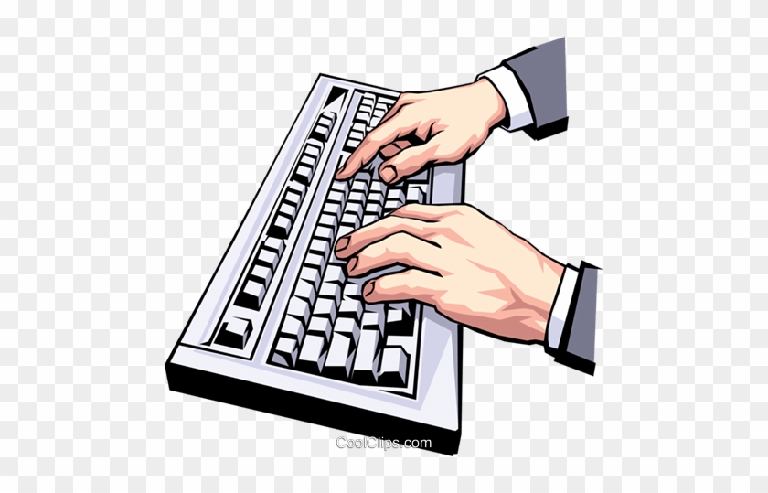 Hands Typing At Keyboard Royalty Free Vector Clip Art - Input And Output Devices #921717