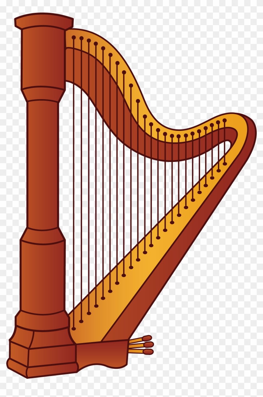 Cartoon Pictures Of Musical Instruments - Harp Clipart #921866