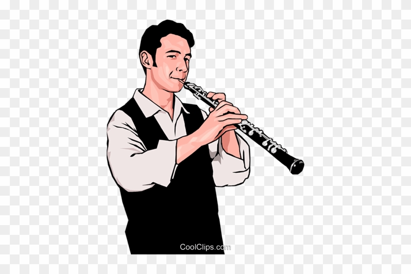 Clarinetist Royalty Free Vector Clip Art Illustration - Playing Clarinet Clipart #921869