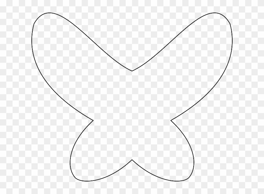 Drawing Outline, Cross, Empty, Butterfly, Draw, Trace, - Clip Art #921874