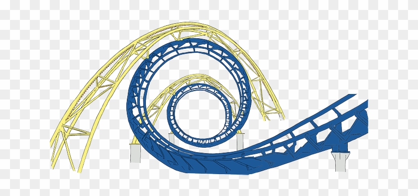 Black, Icon, Blue, Outline, Drawing, Silhouette - Roller Coaster Clipart #921877