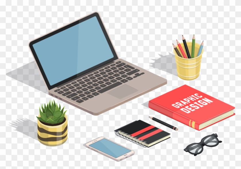 Graphic Design And Printing - Laptop Isometric Vector #921972