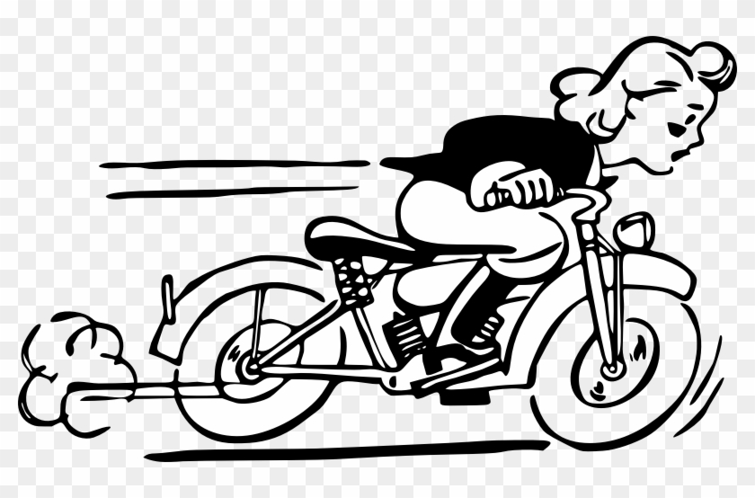 Medium Image - Woman On Motorcycle Cartoon #921986