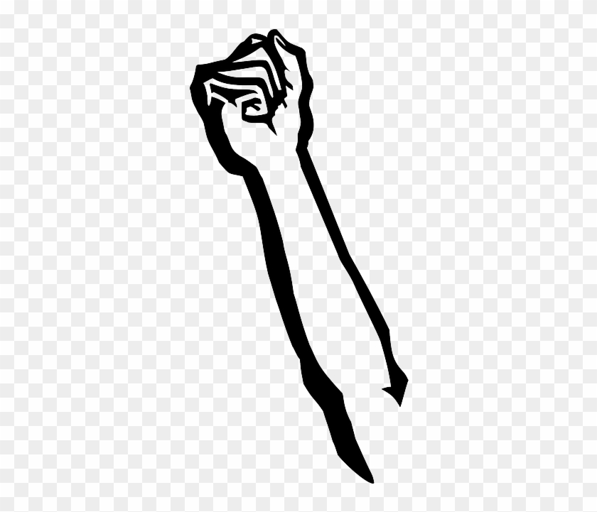Fist, Power, Arm, Violence, Force, Control, Mightiness - Raised Fist Clipart #922130