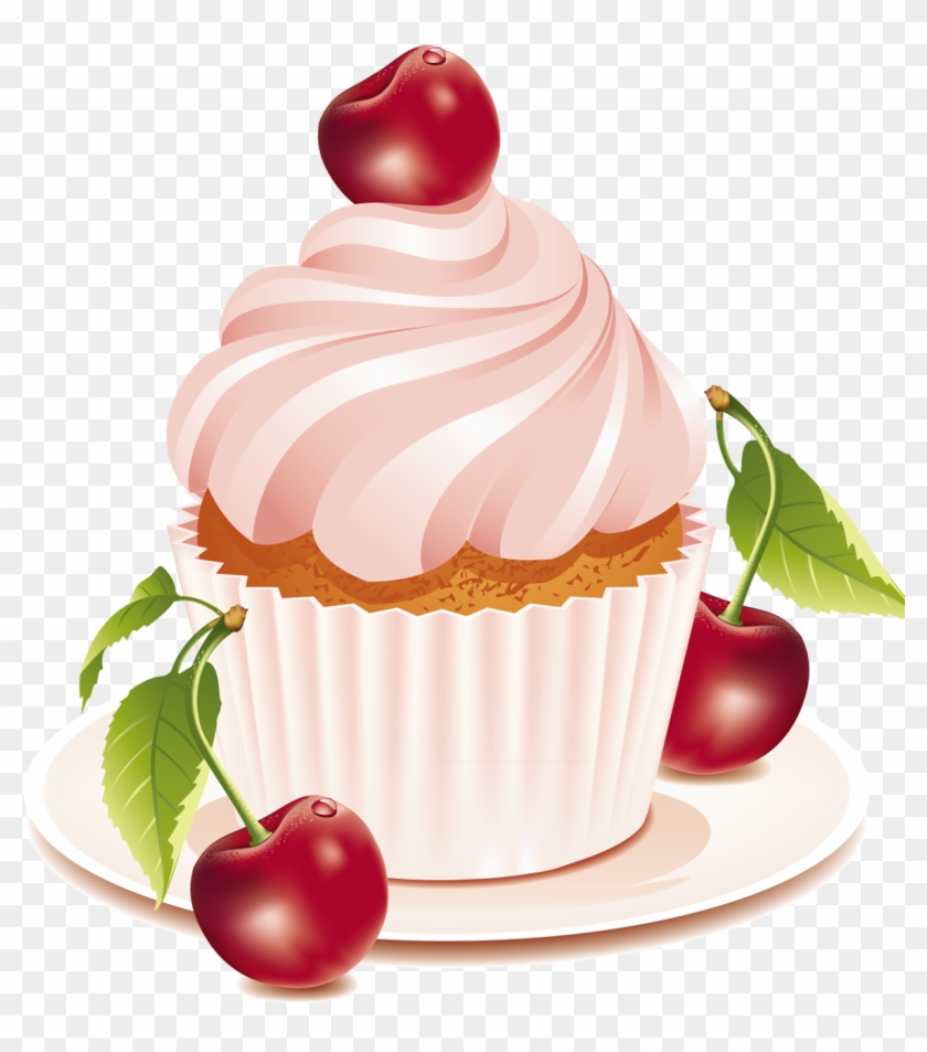 Cherry Cake Clipart - Cupcakes Desenho #922274