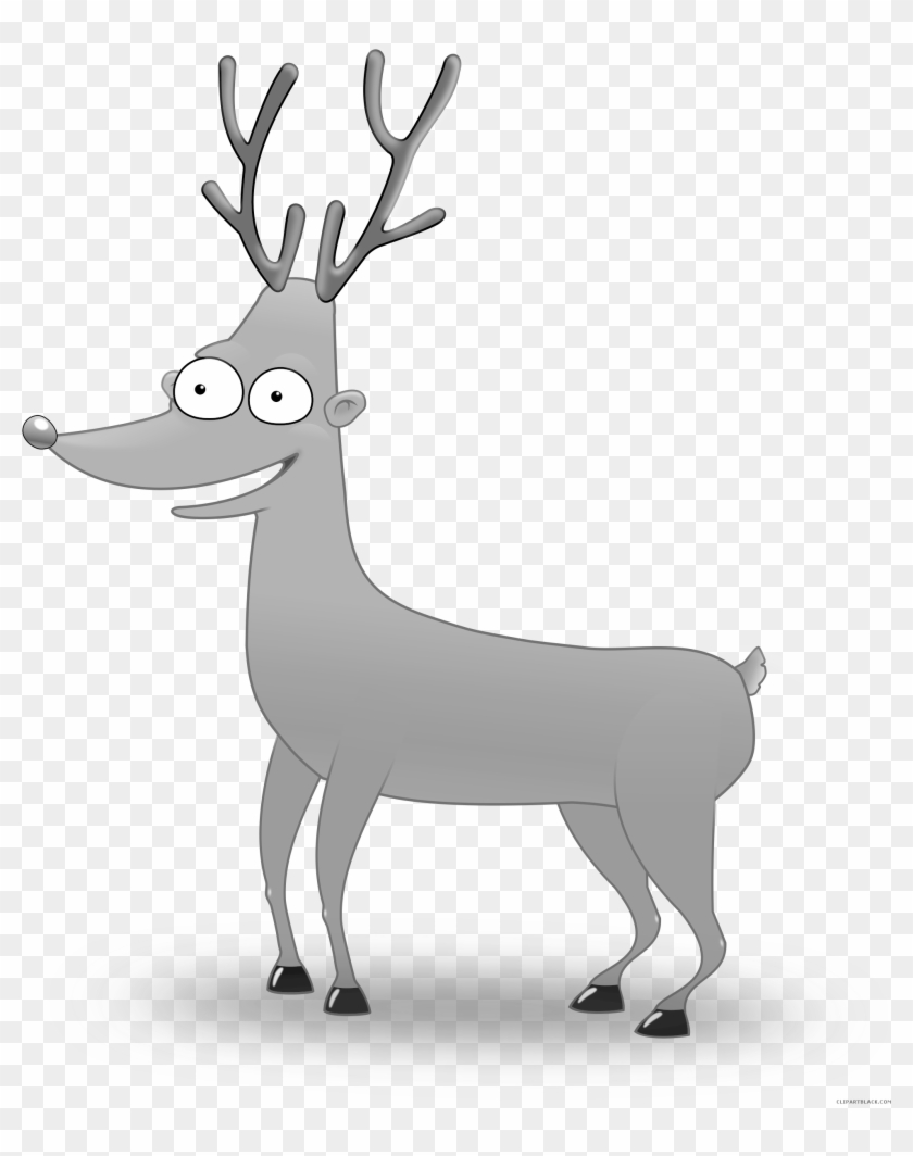 Deer Animal Free Black White Clipart Images Clipartblack - Custom Funny Deer Shower Curtain #922406