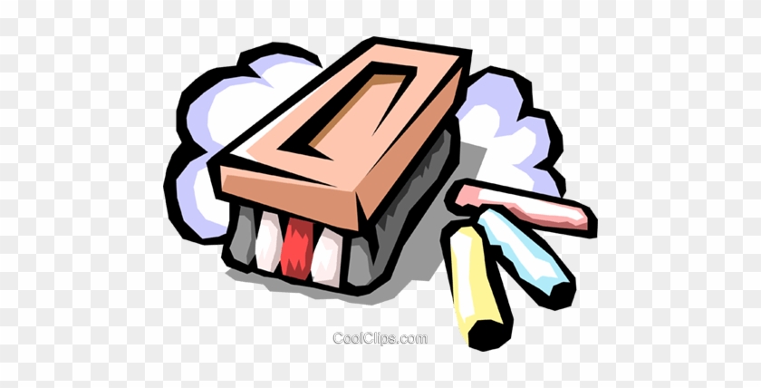 Eraser With Chalk Royalty Free Vector Clip Art Illustration - Chalk And Eraser Cartoon #922502