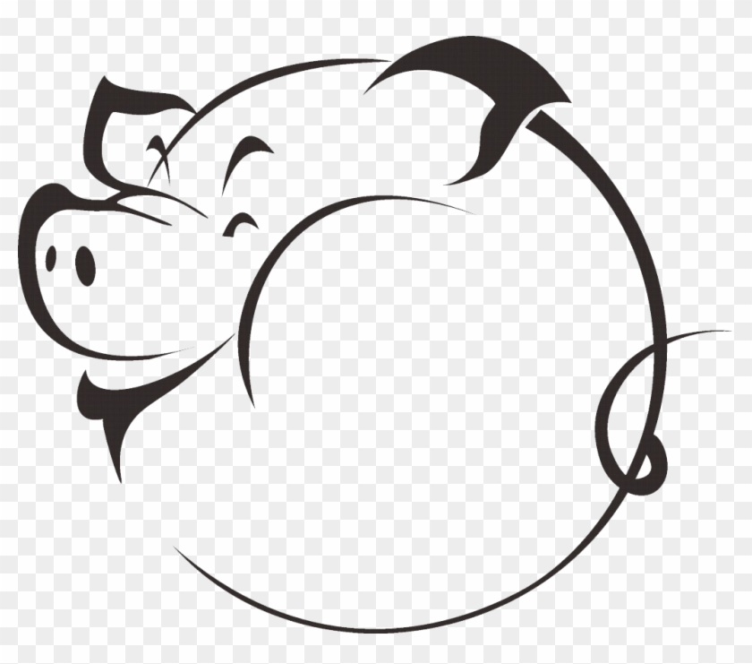 Domestic Pig Silhouette Drawing - 卡通 豬 #922582