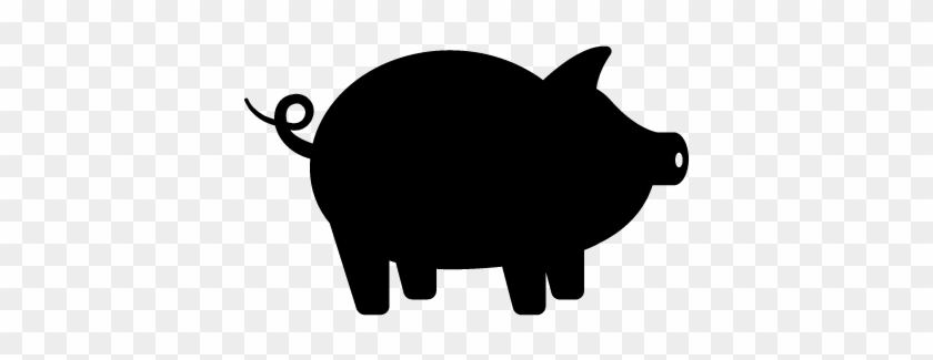 Pig With Round Tail Vector - Pig Vector Png #922595