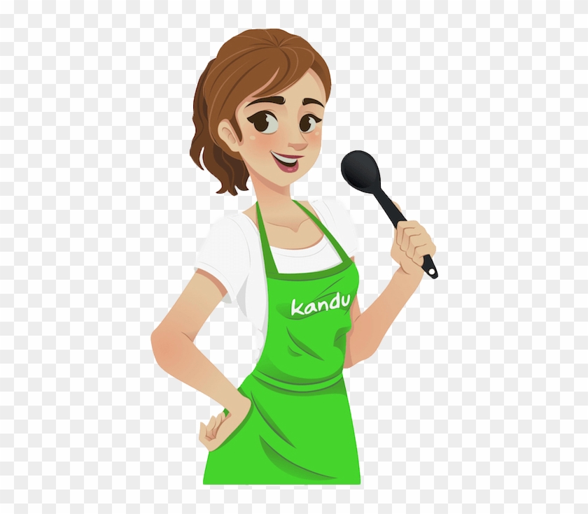 Cook Safely & Hygienically With Quality Kitchen Products - Lady Wearing  Apron Cartoon - Free Transparent PNG Clipart Images Download