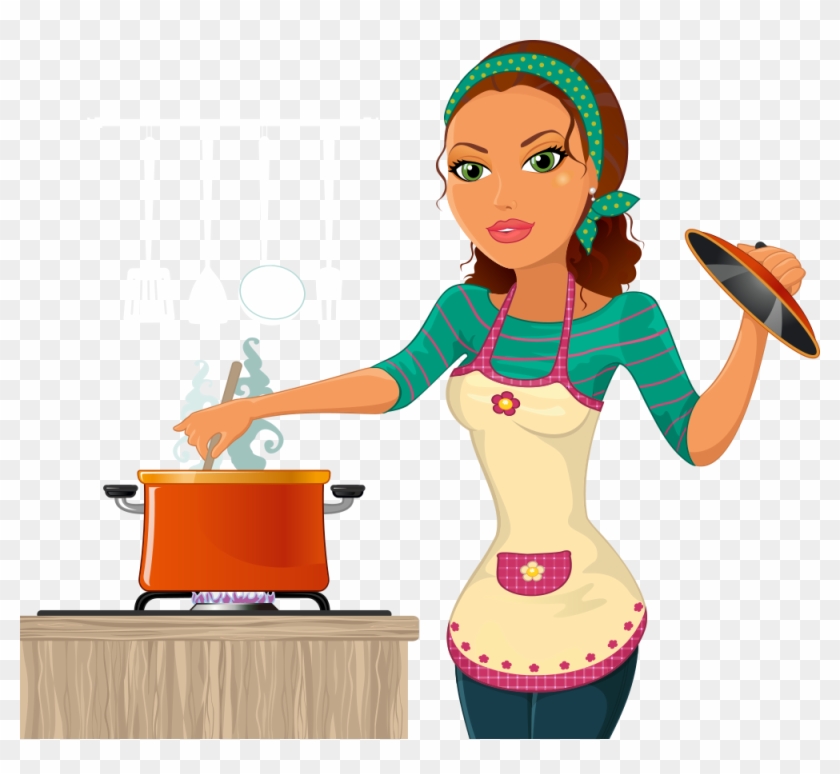 The Kitchen Cooking Chef Woman Clip Art - Imagen De Una Ama De Casa #922784