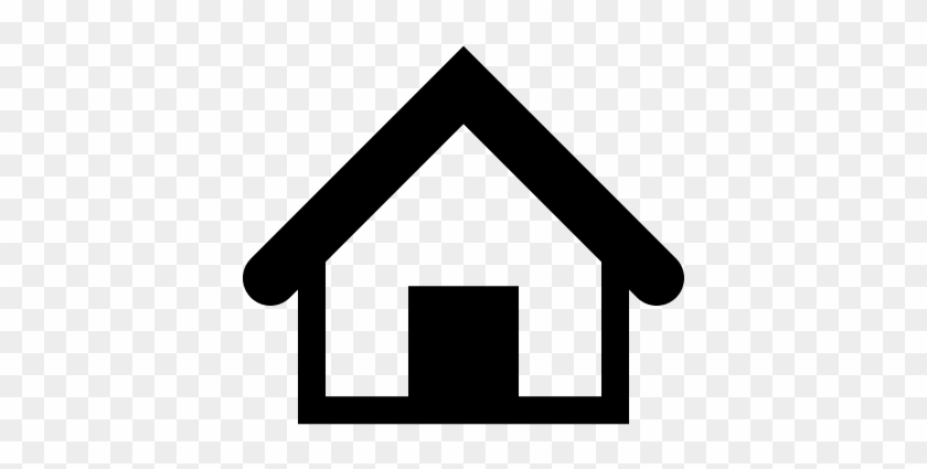 Home Outline With Black Door And Roof Vector - Map Symbol For House #922844
