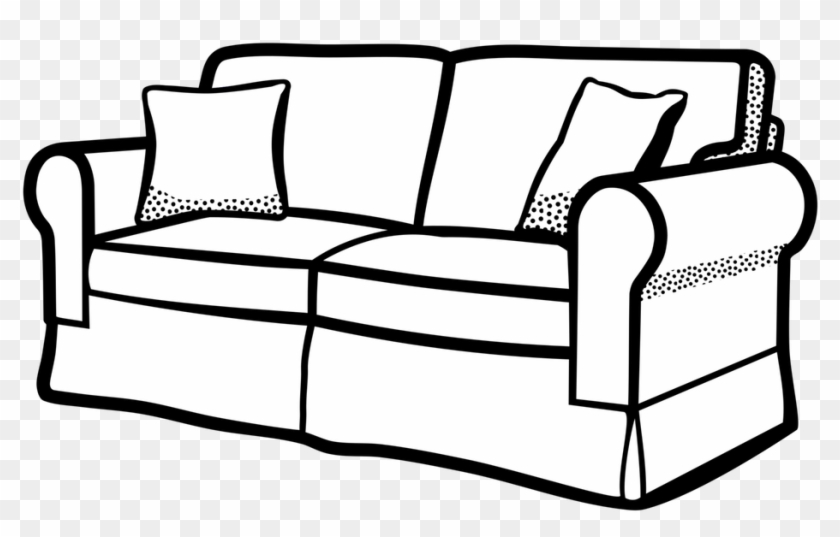 Home Decor Large-size Clipart Sofa Lineart - Living Room For Coloring #922885