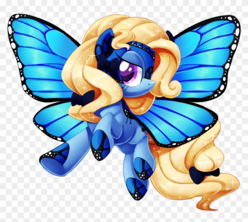 Centchi, Bow, Butterfly Pony, Butterfly Wings, Flying, - Mlp Blue Peleide #923033
