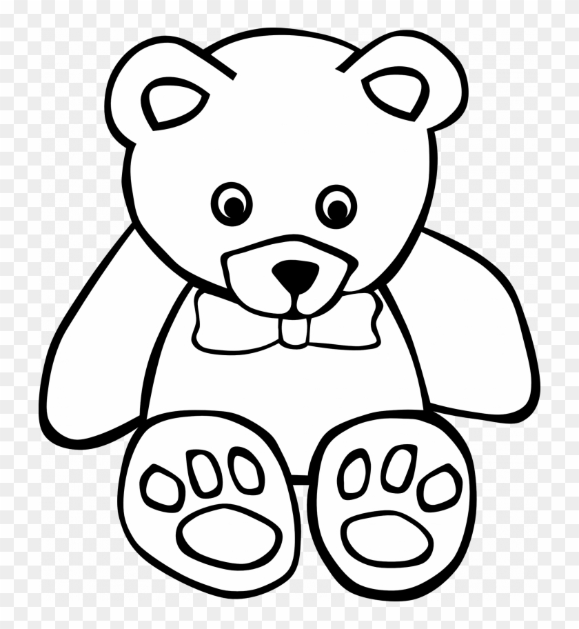 Cute Teddy Bear Coloring Pages Clip Art Black And White - Teddy Bear Coloring Pages #923137