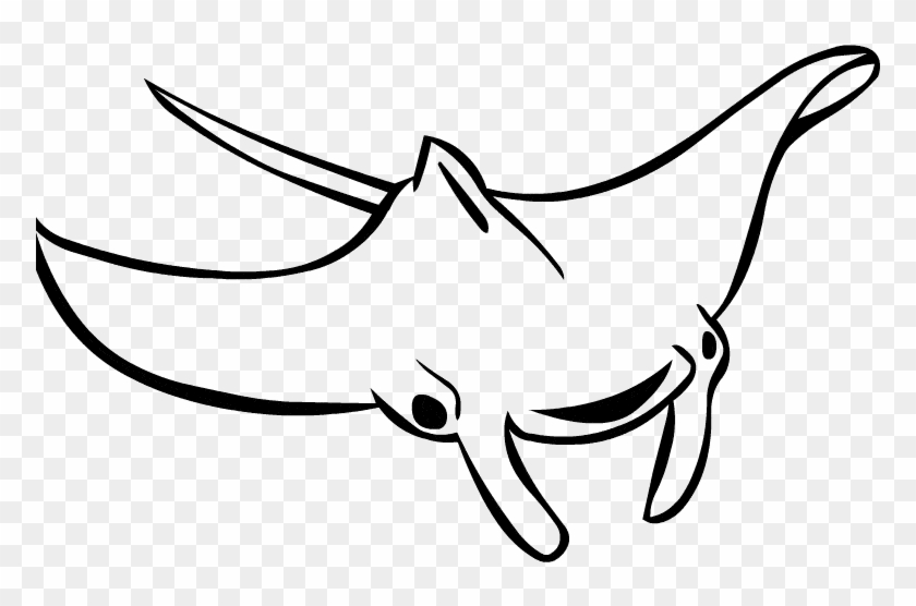 Free Manta Ray Coloring Page - Manta Ray Black And White #923152