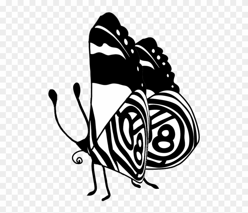 Black Butterfly Drawing - Clip Art #923161