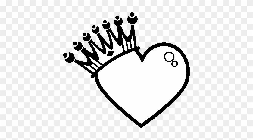 Heart With Crown Coloring Page - Imagenes De Corazones Para Dibujar #923201