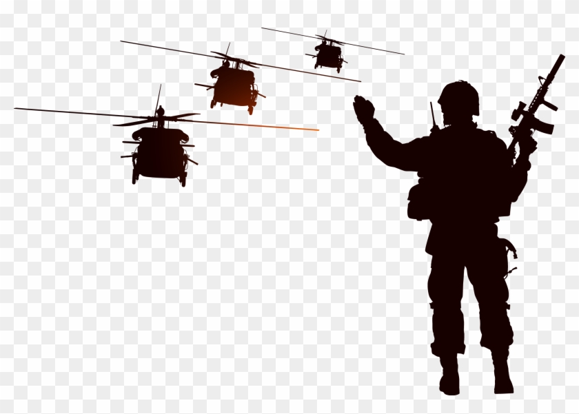 Soldier Silhouette Helicopter Illustration - Guerra Png #923701