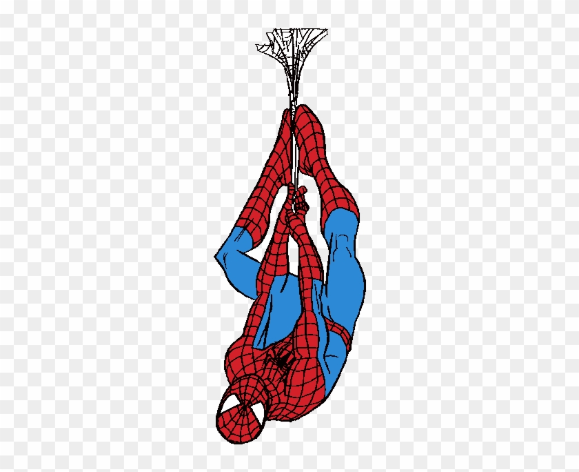 Spiderman Clip Art - Spiderman Hanging From Web #924213
