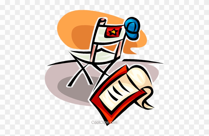Script And Movie Star's Chair Royalty Free Vector Clip - Clip Art #924270
