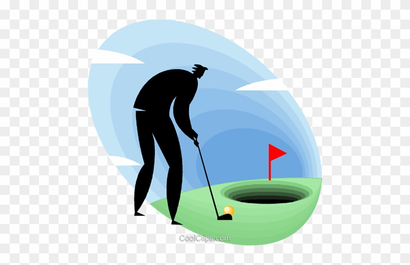 Businessman Playing Golf Royalty Free Vector Clip Art - Pitch And Putt #924320