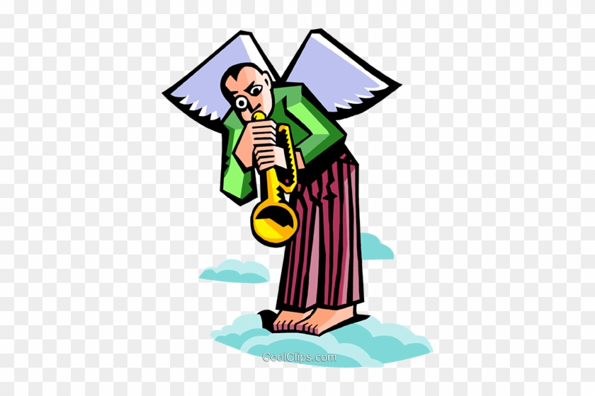 Angel Playing Trumpet Royalty Free Vector Clip Art - Angel Playing Trumpet Royalty Free Vector Clip Art #924653