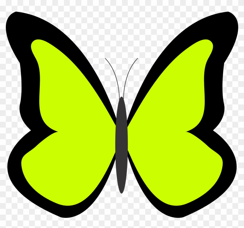 Lime Green Flower Clip Art - Green Butterfly Clipart #924728