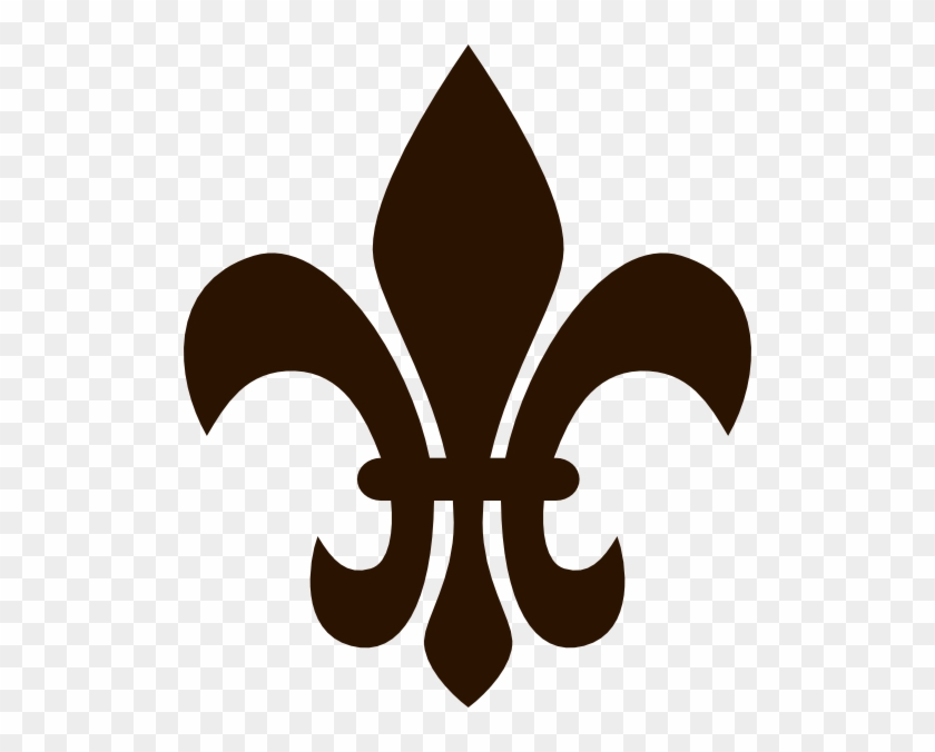 Fleur De Lis Darkbrown Clip Art At Clker - Fleur De Lis Svg #924795