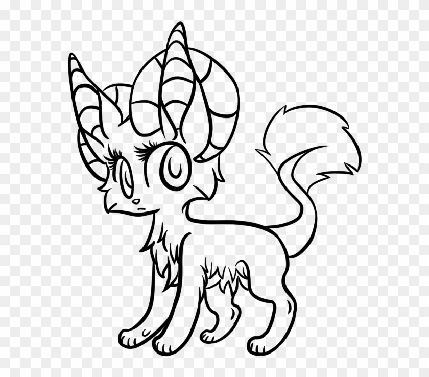 Chibi Cat Lineart By Sandxfire-adopts - Drawing #925064
