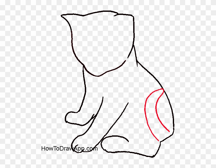 Drawn Cat Outline Drawing - Draw A Cat Step By Step For Kids #925085
