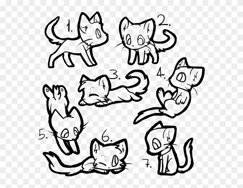 Free Warrior Cat Outlines - Draw A Chibi Cat #925087