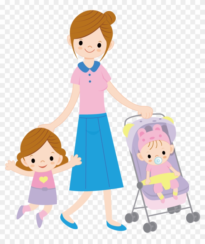 Child Mother Cartoon Illustration - Mother And Children Png #925196