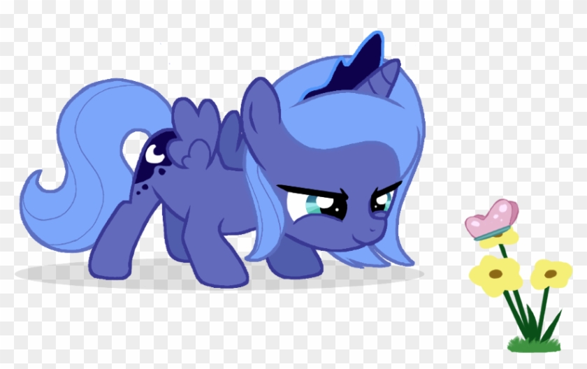 Flausch-katzerl, Butterfly, Cute, Filly, Flower, Foal, - Funny Pic Of Princess Luna #925275