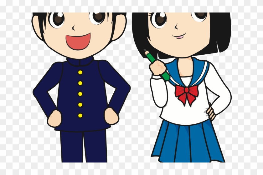 Japan Clipart Student - Student Boy Girl Png #925315