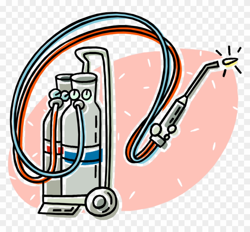 Vector Illustration Of Oxy-acetylene Welding Equipment - Clip Art #925683